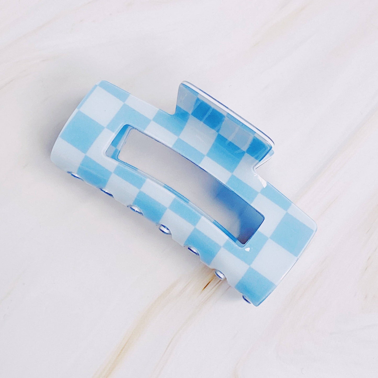 Blue Checker Lovers Claw Clip