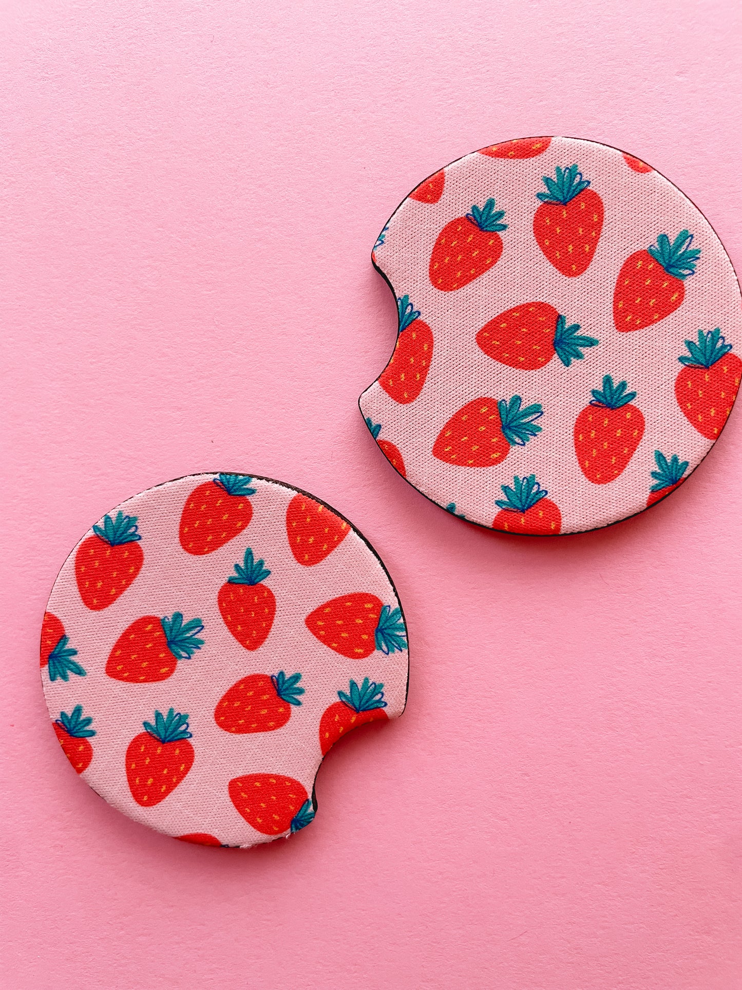 Strawberry Car Coasters