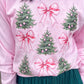 PRE-ORDER Pink Christmas Tree Bows Long Sleeve