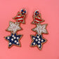 USA Flag Pattern Patriotic Star Shaped Earrings