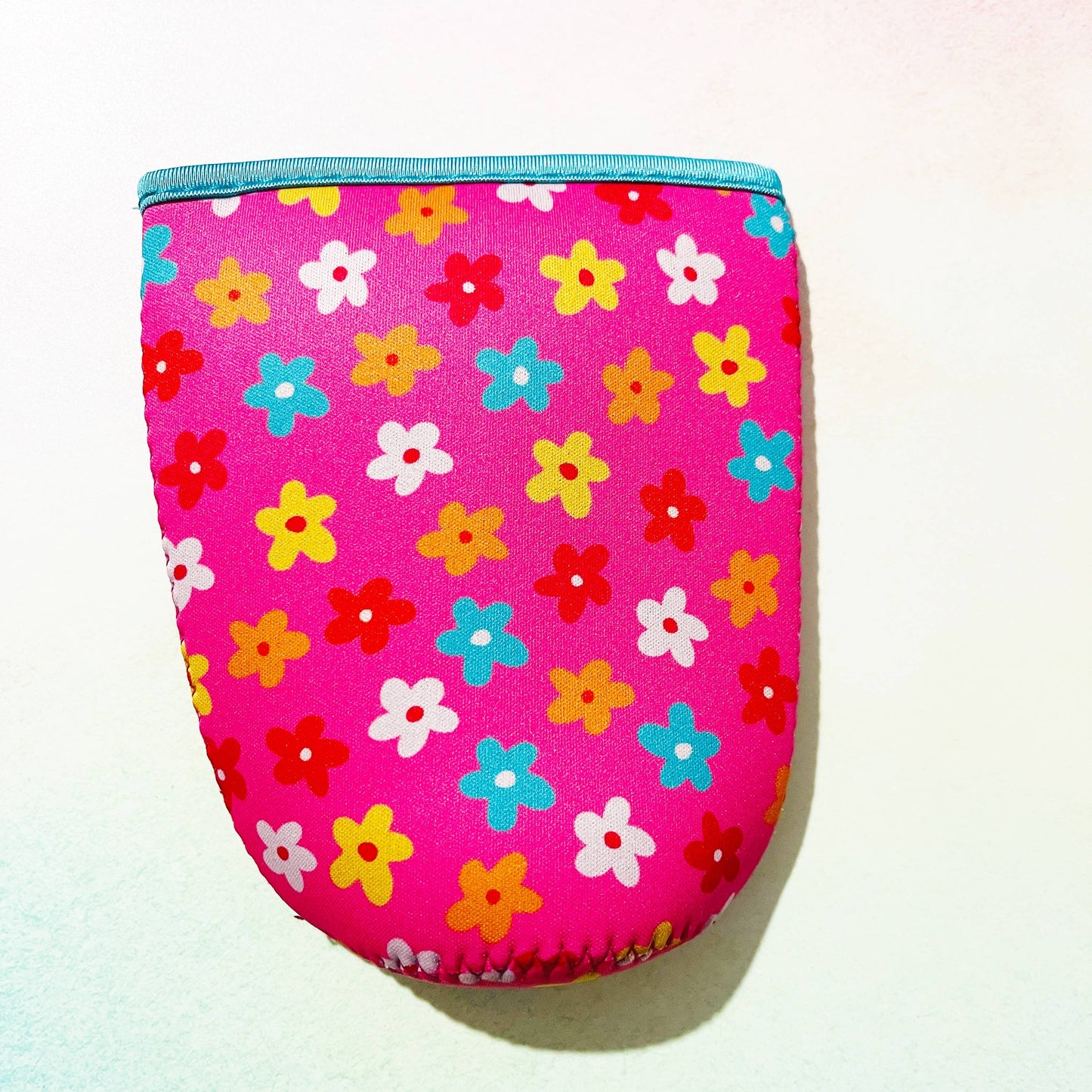 Bright Pink Floral Iced Coffee Sleeve