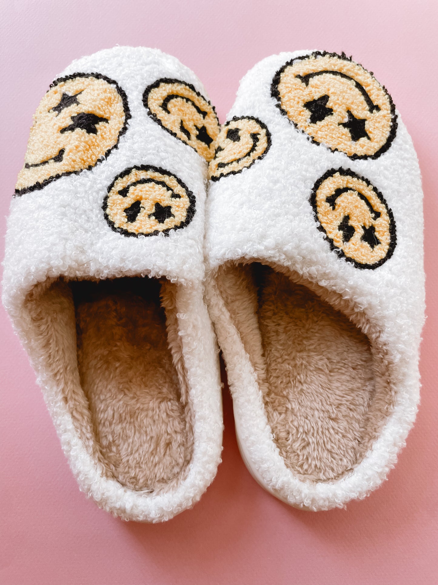 Star and Lightning Eyes Happy Faces Slippers