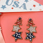 USA Flag Pattern Patriotic Star Shaped Earrings