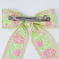 Lacey Flower Embroidered Bow Hair Clip