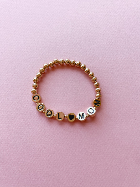 Cool Mom Gold Bead Bracelet