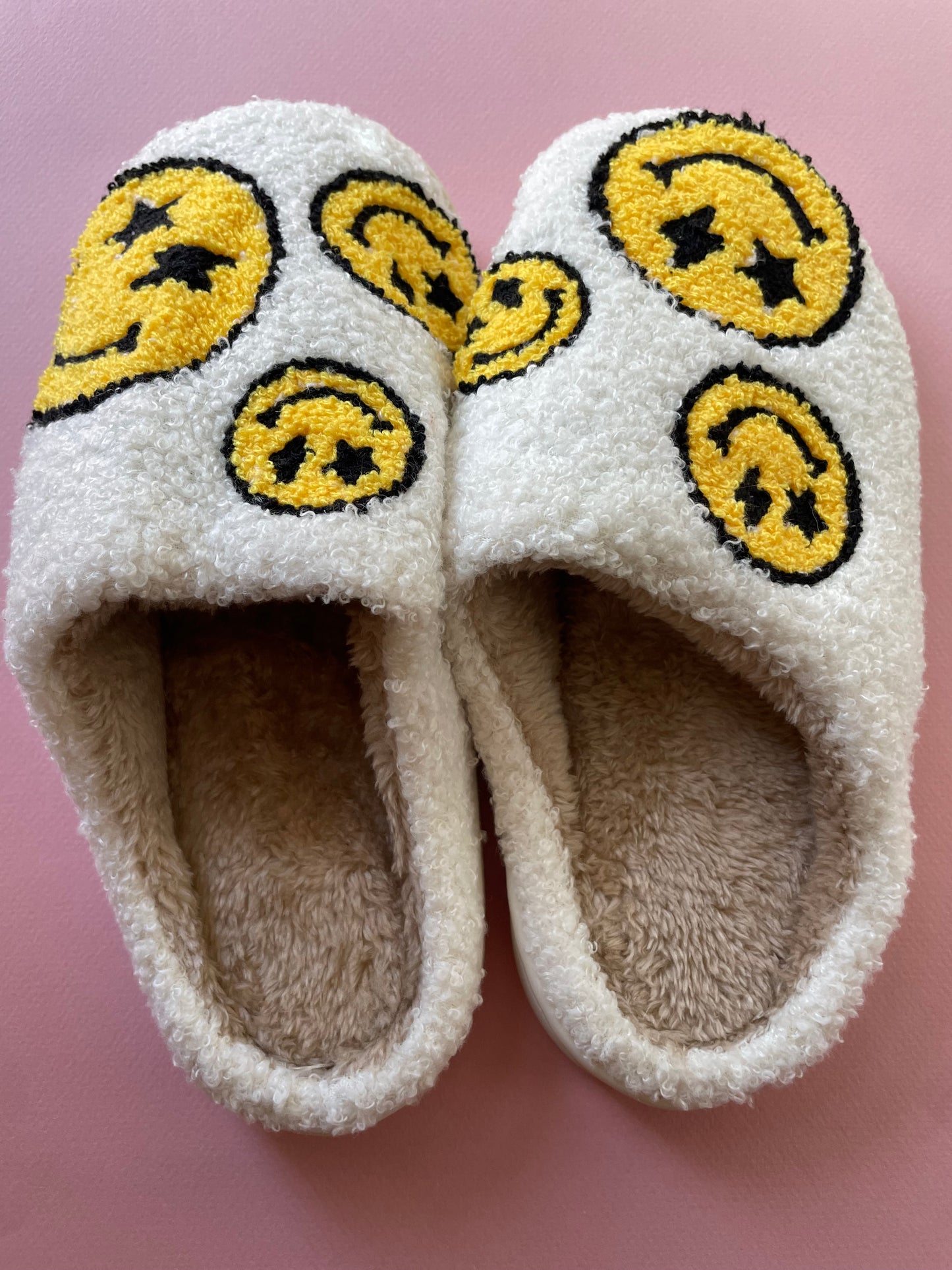 Star and Lightning Eyes Happy Faces Slippers