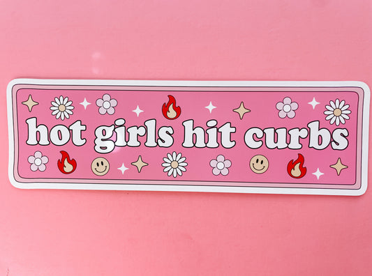 Hot Girls Hit Curbs Vinyl Car Decal