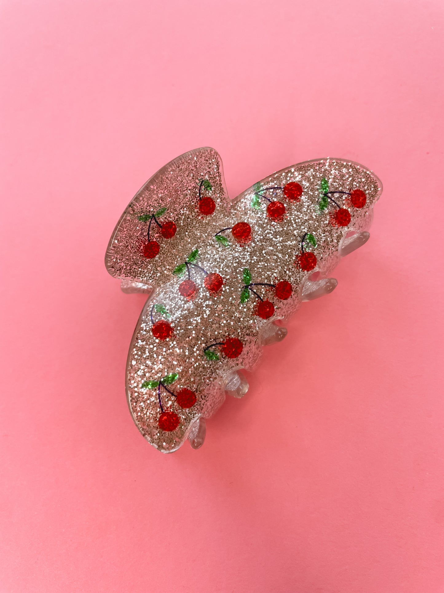 Glitter Cherry Claw Clip