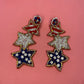 USA Flag Pattern Patriotic Star Shaped Earrings