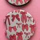 Coquette Pink Bows Car Coasters