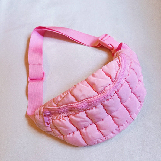 Pink Perfect Puffy Banana Shape Sling Bag