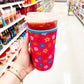 Bright Pink Floral Iced Coffee Sleeve