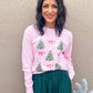 PRE-ORDER Pink Christmas Tree Bows Long Sleeve