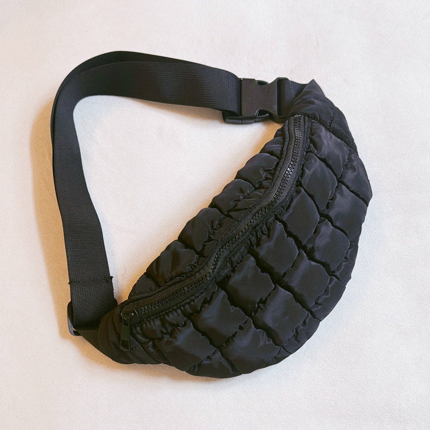 Black Perfect Puffy Banana Shape Sling Bag