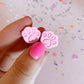 Pink Paw Print Stud Handmade Clay Earrings