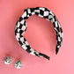 Black and White Check Knot Headband